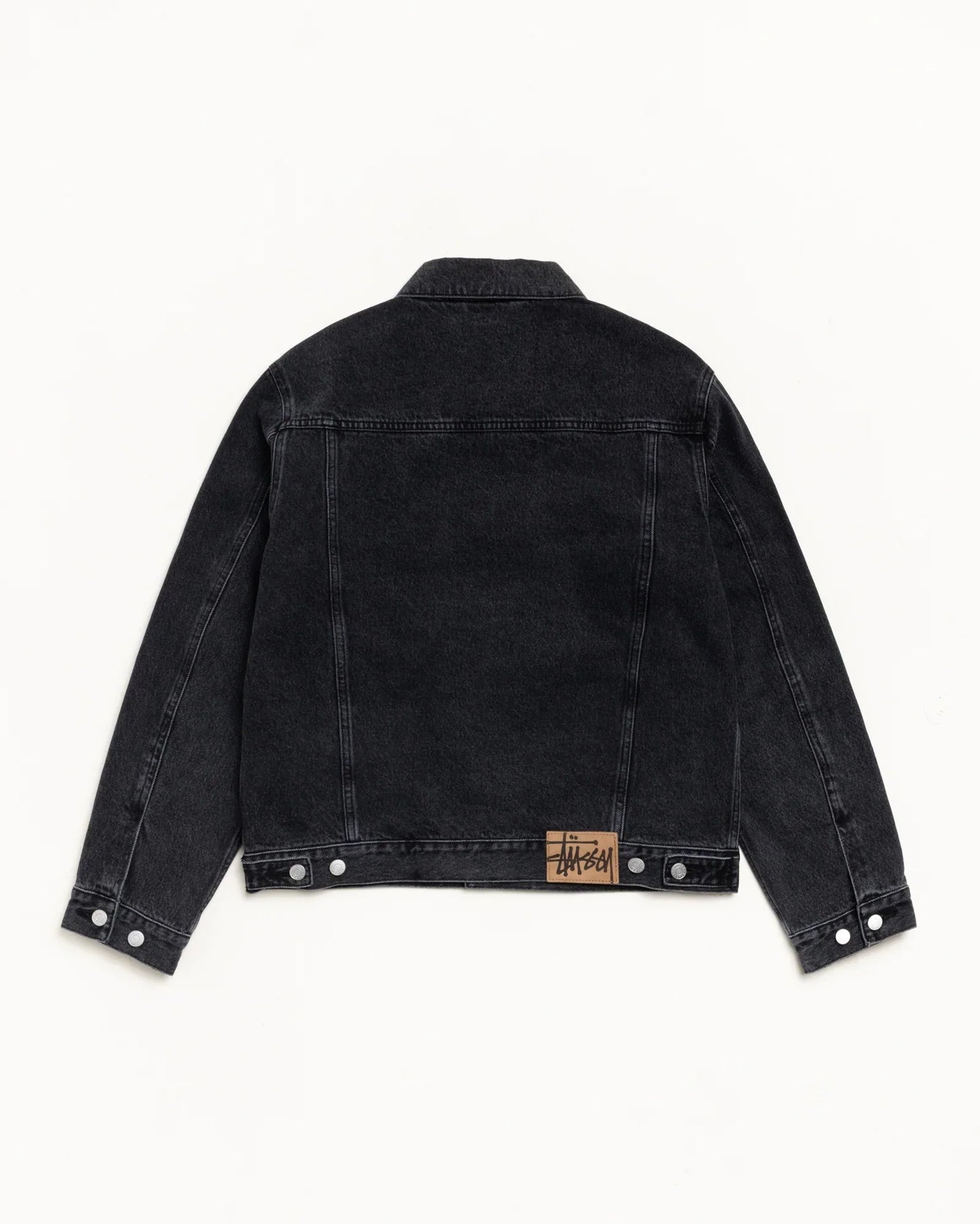 STUSSY LINED DENIM TRUCKER JACKET VINTAGE BLACK
