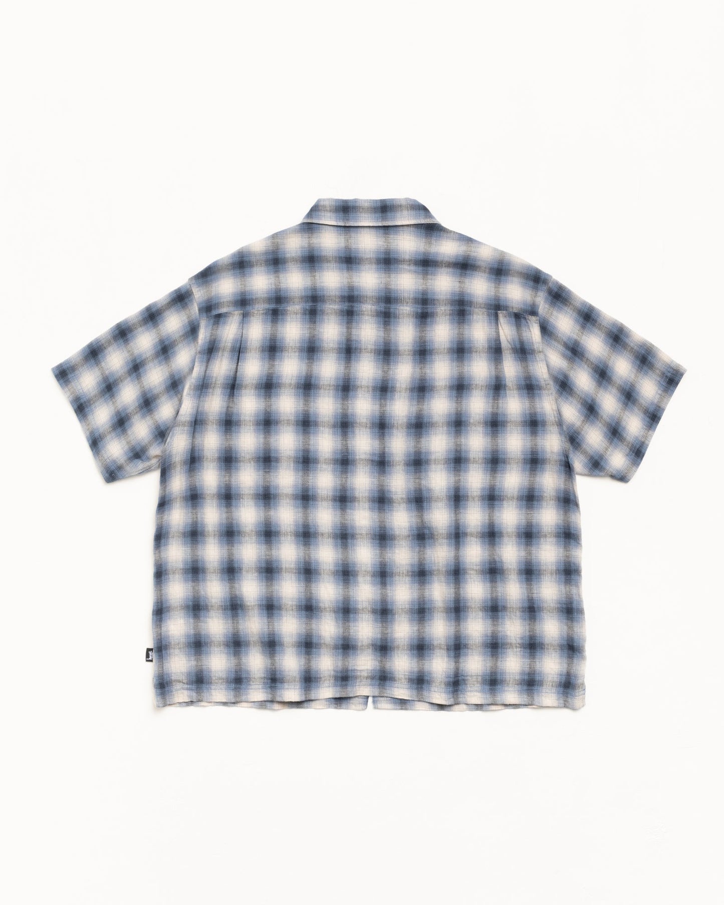 STUSSY LIAM SS PLAID SHIRT BLUE
