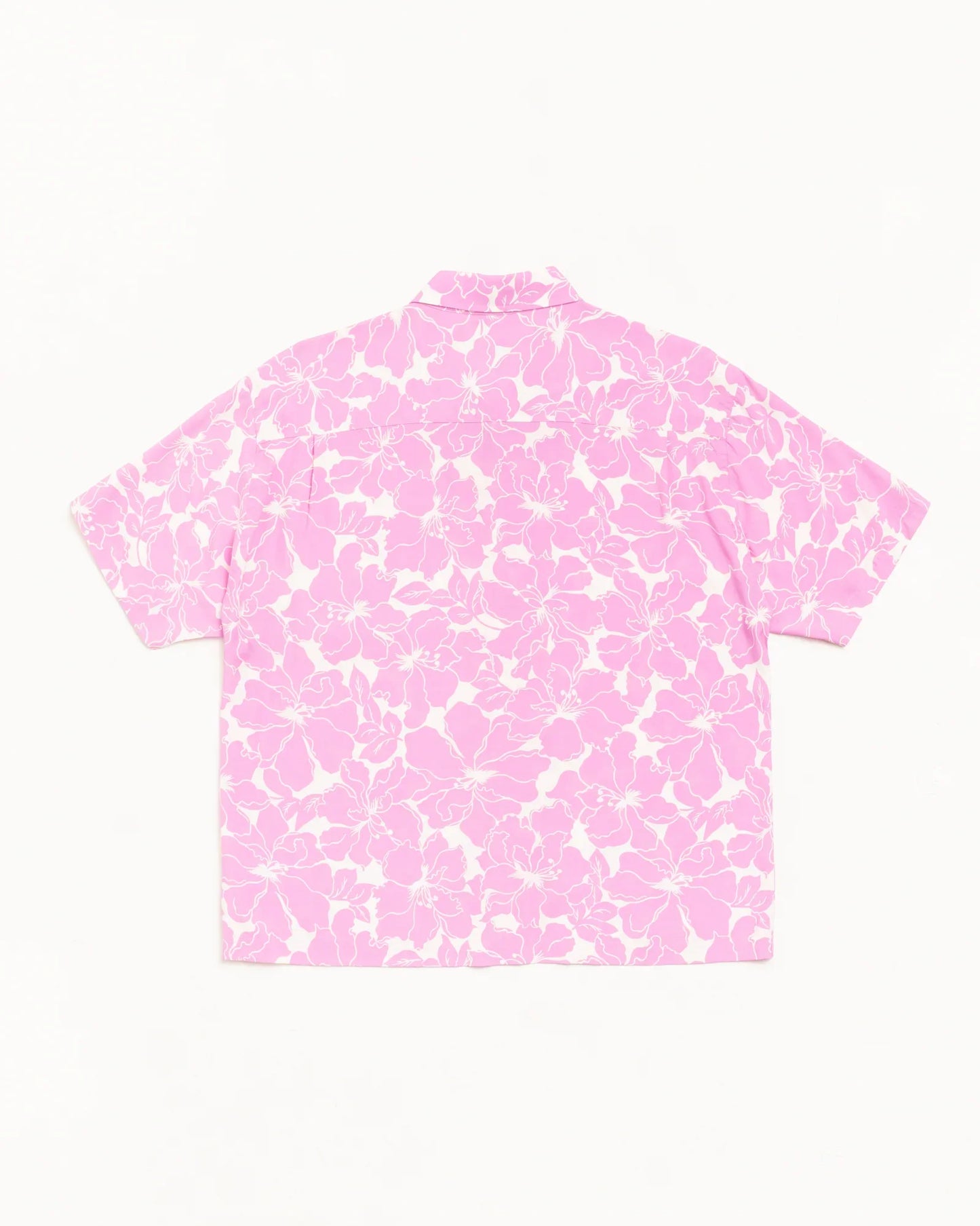 STUSSY FLORAL HAWAIIAN SHIRT PINK