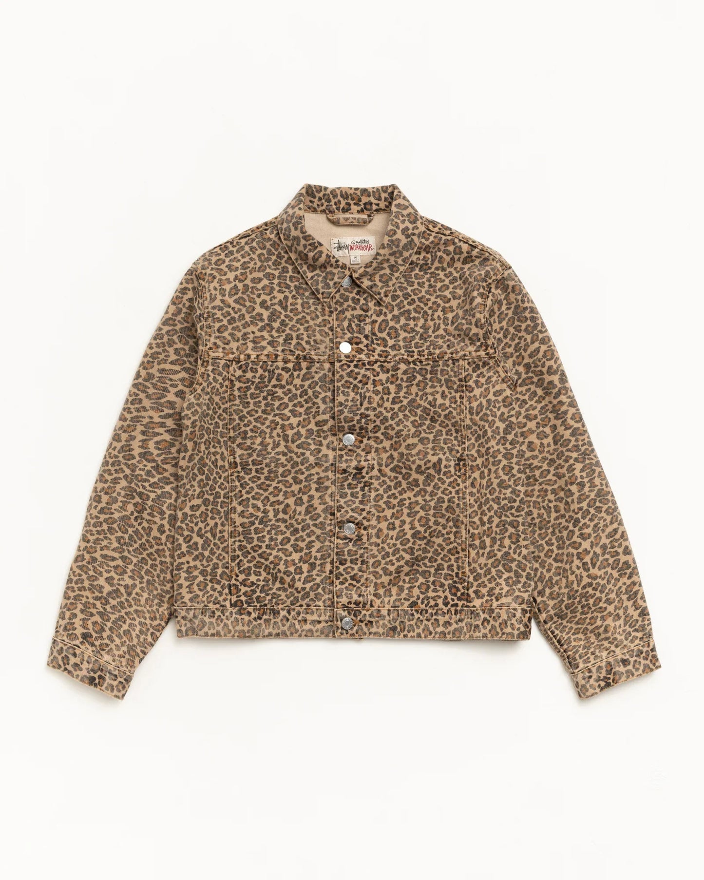 STUSSY DENIM TRUCKER JACKET LEOPERD