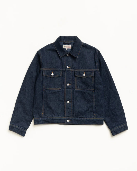 STUSSY LINED DENIM TRUCKER JACKET INDIGO