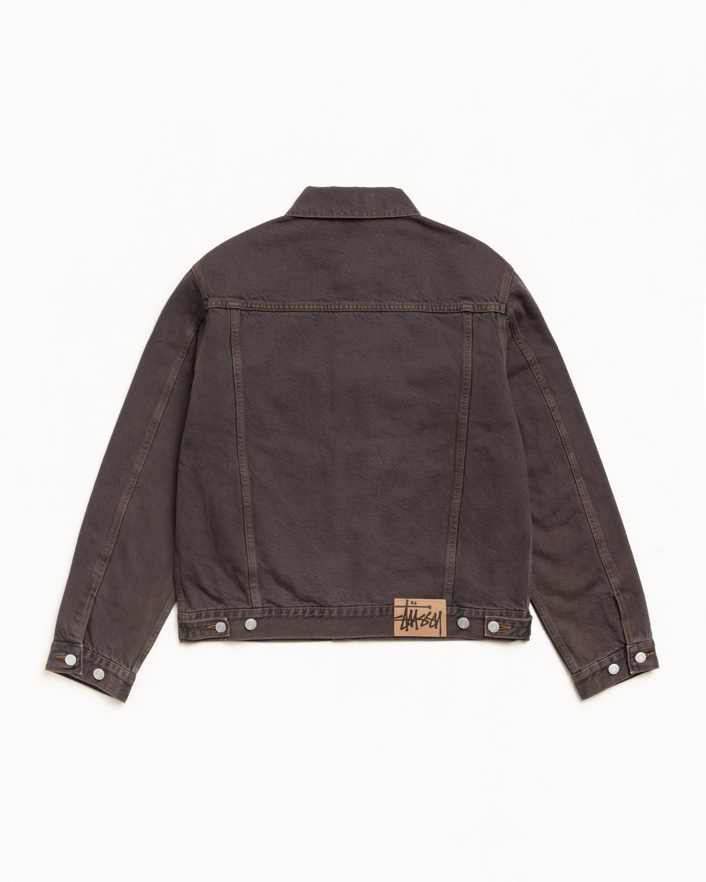 STUSSY LINED DENIM TRUCKER JACKET BROWN