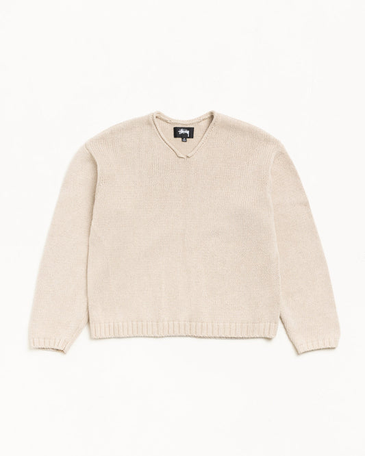 STUSSY ROLL V NECK SWEATER