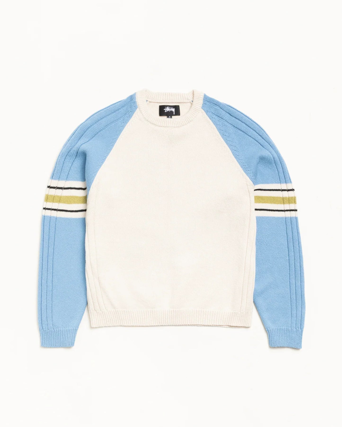 STUSSY STRIPE RAGLAN CREW