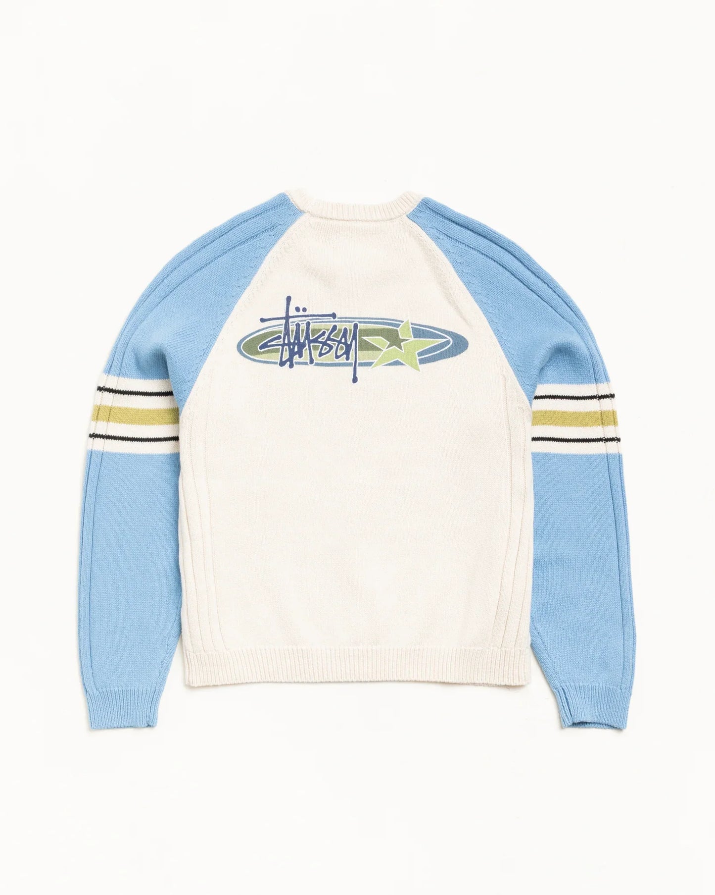 STUSSY STRIPE RAGLAN CREW