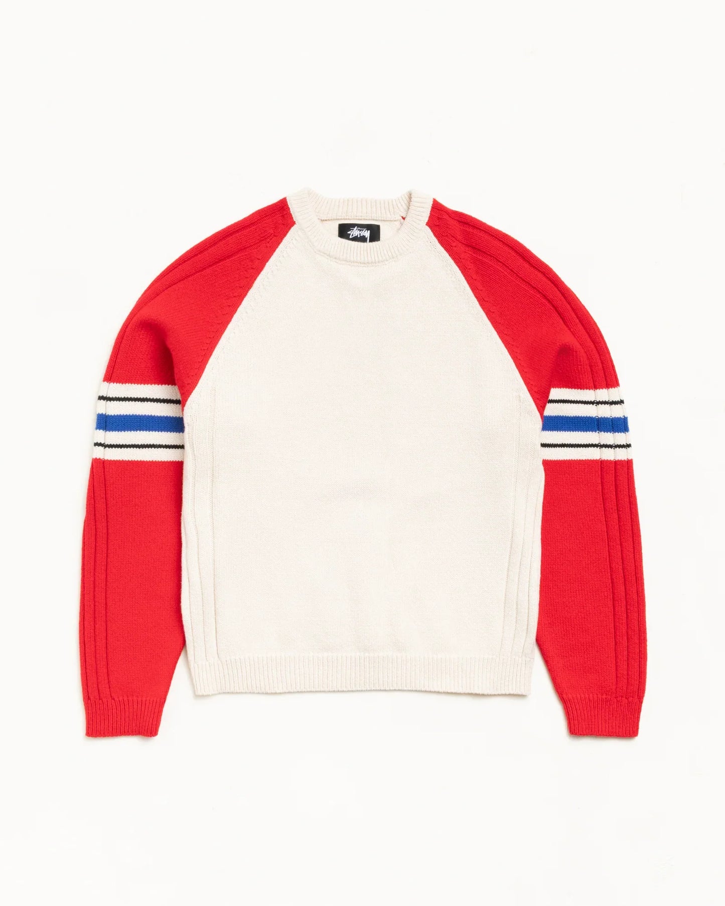 STUSSY STRIPE RAGLAN CREW