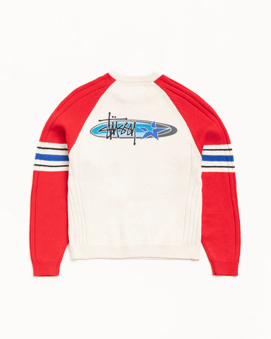 STUSSY STRIPE RAGLAN CREW