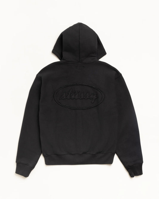STUSSY CURSIVE APPLIQUE ZIP HOODIE