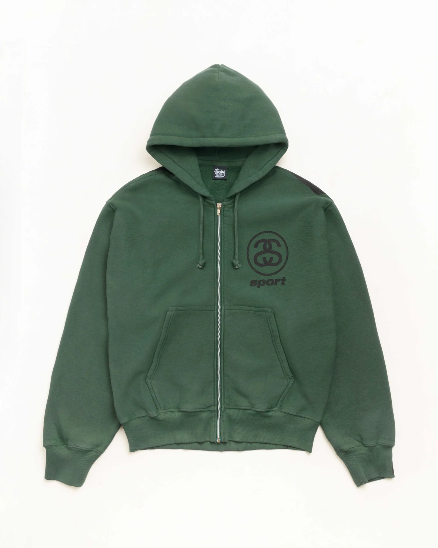 STUSSY LINK SPORT ZIP HOODIE GARMENT DYED