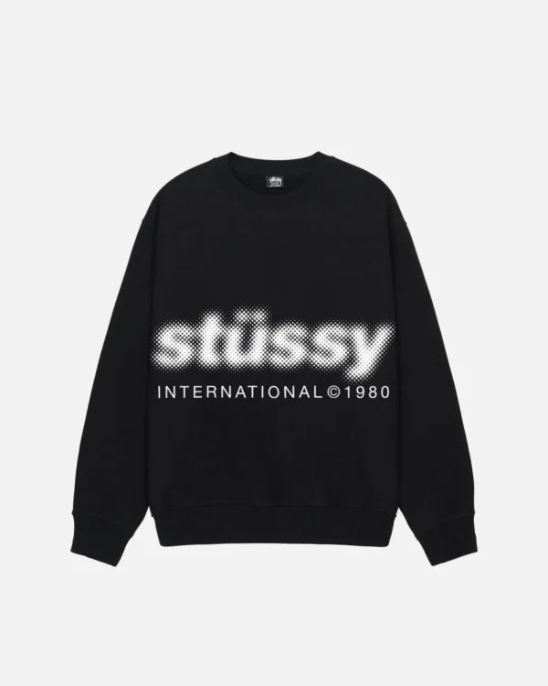 STUSSY BLUR CREW BLACK